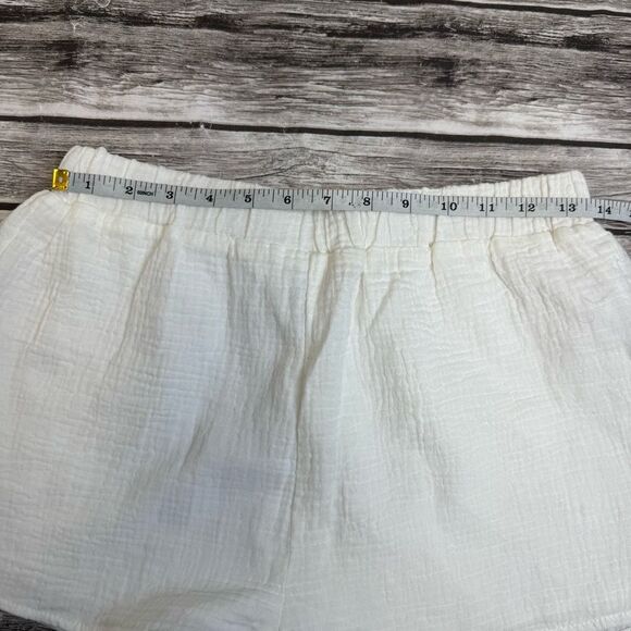 Forever 21 White Athletic Shorts Lined Pull On Textured Women’s M - Picture 8 of 12